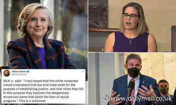 Hillary Clinton trolls 'white moderates' with MLK line after Sinema and Manchin kill voting bill