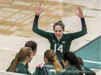 Huskies fall to Cougars in hockey, sweep visiting Bobcats in volleyball