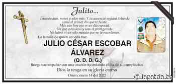 Necrológico: JULIO CÉSAR ESCOBAR ÁLVAREZ (QDDG) - Periódico La Patria (Oruro - Bolivia)