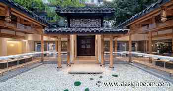 BLUE architecture studio fills the café's courtyard with water in china - Designboom