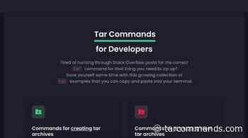 Tar Commands - Tar commands to copy and paste into your terminal