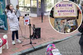 Young girl from Hove raising money for Sussex Nightstop through busking