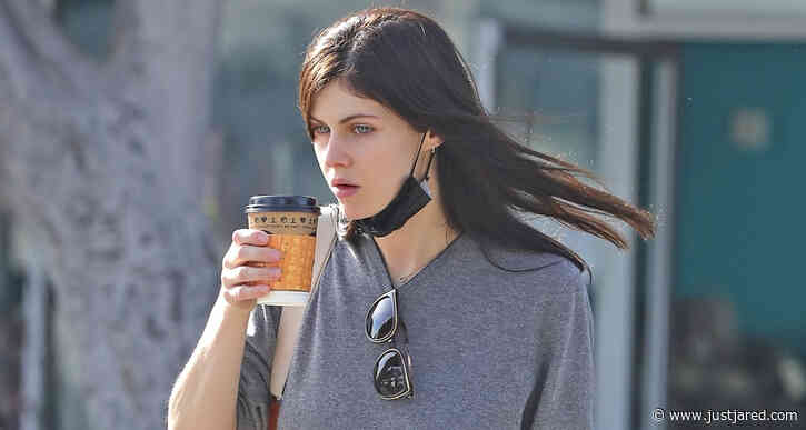 Alexandra Daddario Sips On a Coffee While Out Running Errands