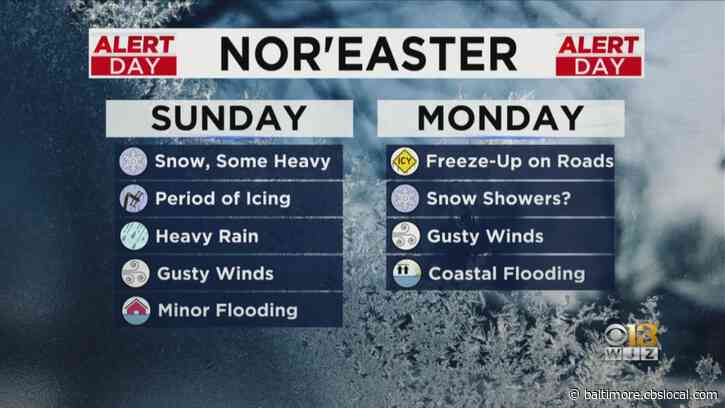 Maryland Weather: Snow Storm Pushing Across Maryland Sunday Morning