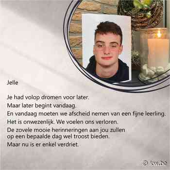 VTI Tielt moet opnieuw afscheid nemen van overleden leerling: “We zullen Jelle enorm missen” - KW.be - KW.be