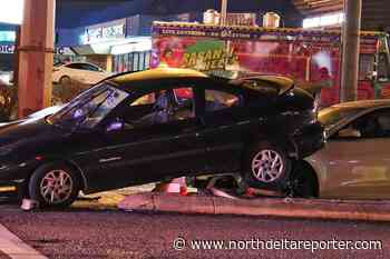 Crash on Surrey-North Delta border sends one car onto another - North Delta Reporter