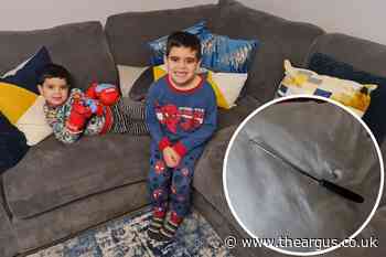 Child wounded by tool poking out B&M sofa cushion at Crawley home