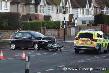 Pictured: Crash between car and motorbike in Eastbourne