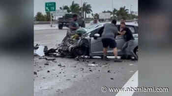 Good Samaritans Help Free Driver After Crash on Turnpike in Miami-Dade