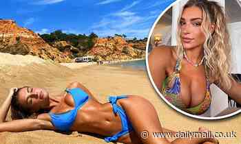 Zara McDermott sizzles in skimpy blue bikini as she showcases her impressively fit physique
