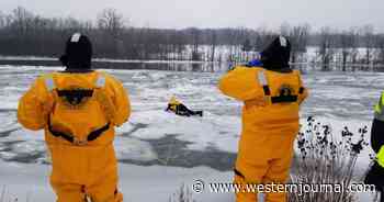 Firefighters Rescue Shih Tzu After It Chases Geese Into Middle of Frozen River, Gets Stuck