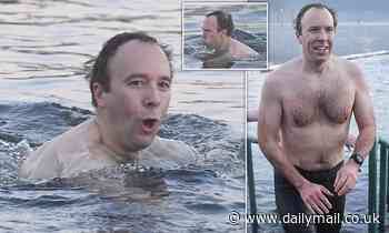 Chilly out, Matt? Ex-minister Hancock, 43, strips down for a bracing dip in the Serpentine