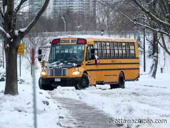 School buses cancelled but schools are open; parking ban on, expect other transportation delays