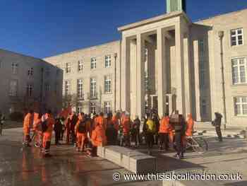 Bin workers in Waltham Forest hold protest outside town hall