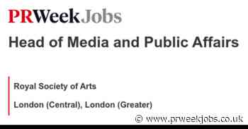Royal Society of Arts: Head of Media and Public Affairs
