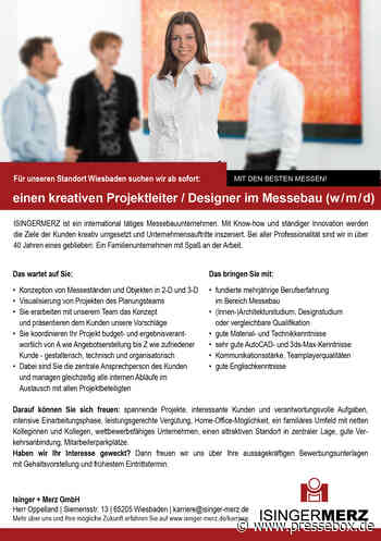 Kreativer Projektleiter / Designer (w/m/d) im Messebau - PresseBox