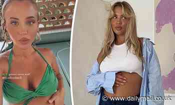 Tammy Hembrow strips down to a green bikini as she shares new baby bump photos