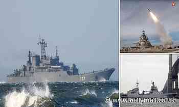 Six Russian landing ships sail past Britain sparking speculation they are bound for Ukraine