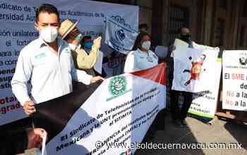 Trabajadores del IMTA toman el Zócalo de Cuernavaca - El Sol de Cuernavaca