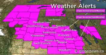 Extreme cold warning for most of Saskatchewan
