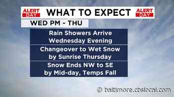 Maryland Weather: A Brief Thaw Wednesday Before Snow Moves In - CBS Baltimore