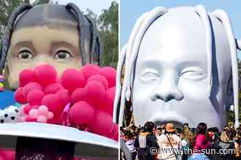 Kylie Jenner & Travis Scott slammed for having huge inflatable of Stormi’s head at party like Astroworld a... - The US Sun