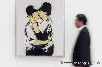 Brighton Banksy Kissing Coppers from Robbie Williams collection to be auctioned