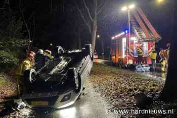 Automobilist botst tegen boom en slaat over de kop - Hardnieuws