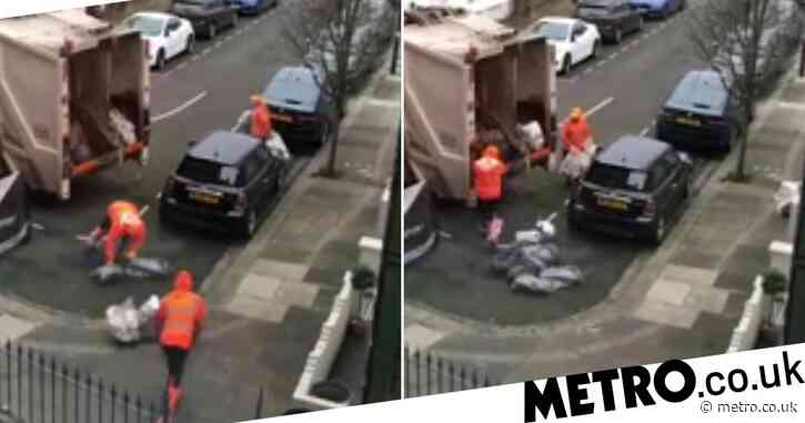 ‘Appalling’ footage shows recycling mixed with rubbish in London collection