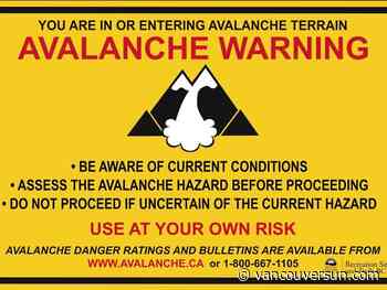 Avalanche danger warning posted for B.C. backcountry users