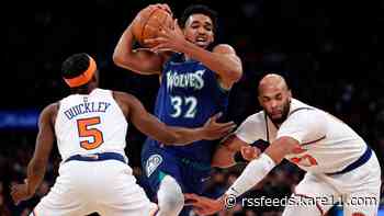 Towns' three-point play helps Wolves edge Knicks 112-110