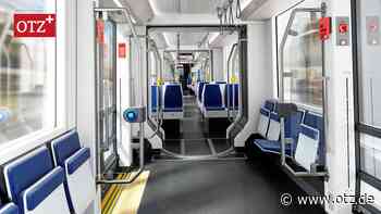 Blick auf Details im Fahrgastraum der neuen Jenaer Lichtbahnen