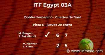 Bergen y Sakellaridi estarán en las semifinales del torneo de El Cairo - infobae