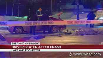 Driver beaten after crash involving stolen car