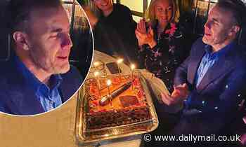 Gary Barlow expresses his gratitude to his fans as he celebrates his 51st birthday with a giant cake