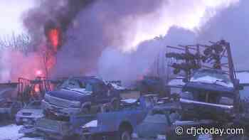 Fire burning in Chase auto-wrecker yard - CFJC Today Kamloops