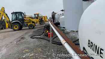 NCDOT crews prepared to work through Saturday morning, as snow falls in Elizabeth City