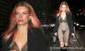 Lottie Moss flashes her underwear through a sheer minidress as she steps out for birthday bash