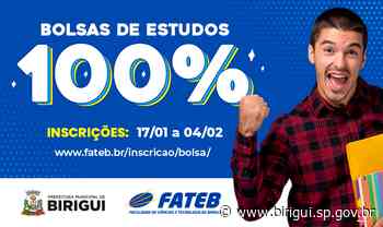 Prefeitura de Birigui divulga edital para concessão de bolsas de 100% para alunos da FATEB - Prefeitura de Birigui