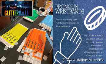 Oxford Glitterball hands out colour coordinated and pronoun-friendly wristbands to avoid offense