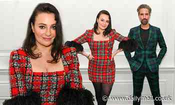 Gizzi Erskine and Jack Guinness wow in matching tartan ensembles as they enjoy Burns Night dinner