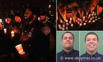 Mayor Eric Adams calls for unity against violence joins hundreds of mourners at vigil for NYPD