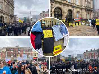 Hundreds gather in Blackburn to march against Covid vaccine mandates for NHS staff