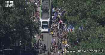 Anti-vaxxers cause major public transport delays, traffic chaos - 9News