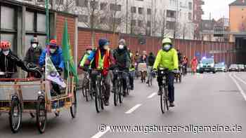 Statt Abseilaktion: Radler demonstrieren auf der Augsburger Schleifenstraße