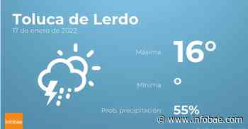 Previsión meteorológica: El tiempo hoy en Toluca de Lerdo, 17 de enero - infobae