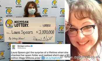 Michigan woman nearly missed out on $3m lotto jackpot when email notification landed in SPAM folder 