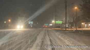 NCDOT crews prepared to work through Saturday morning, as snow continues falling in Elizabeth City