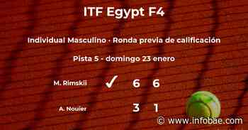El tenista Mikhail Rimskii pasa de ronda del torneo de El Cairo - infobae