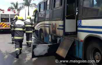Ônibus do Eixo Anhanguera pega fogo na GO-060, em Trindade - Mais Goiás